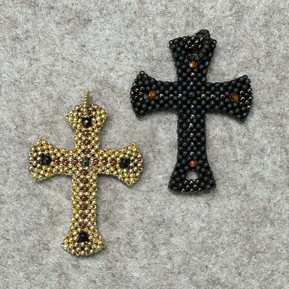 Beaded Cross Pendant for Necklace, Cross Jewelry, Religious Jewelry, Boho Cross